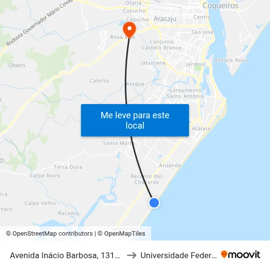 Avenida Inácio Barbosa, 1316 | Sítio Santa Luzia to Universidade Federal De Sergipe map