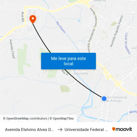 Avenida Etelvino Alves De Lima, 402 to Universidade Federal De Sergipe map