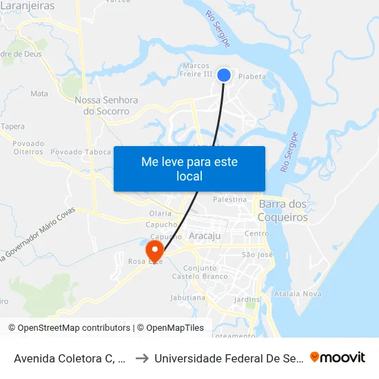 Avenida Coletora C, 2096 to Universidade Federal De Sergipe map