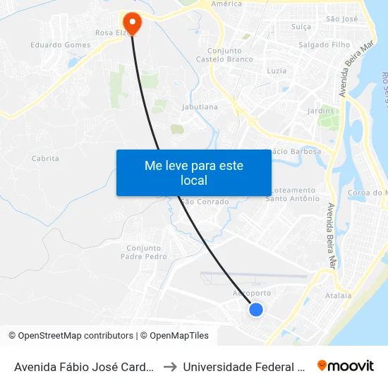 Avenida Fábio José Cardoso Ramos to Universidade Federal De Sergipe map