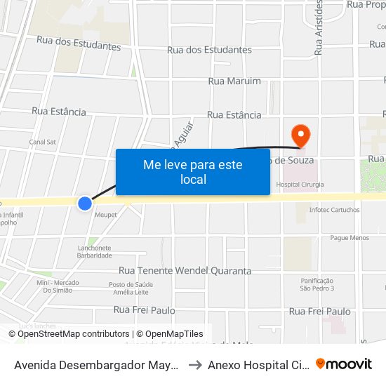 Avenida Desembargador Maynard, 903 to Anexo Hospital Cirurgia map