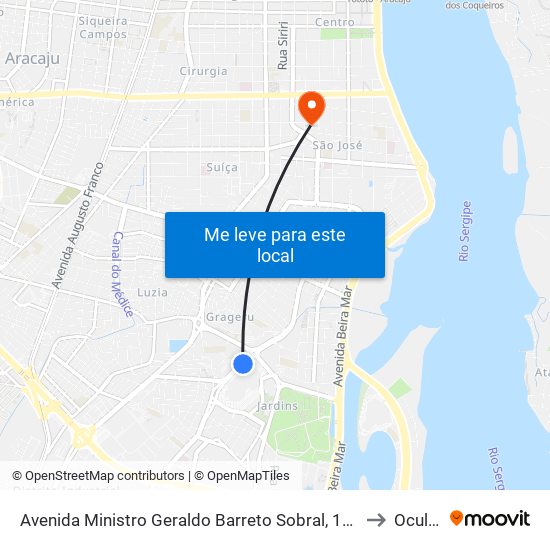 Avenida Ministro Geraldo Barreto Sobral, 106 to Ocular map