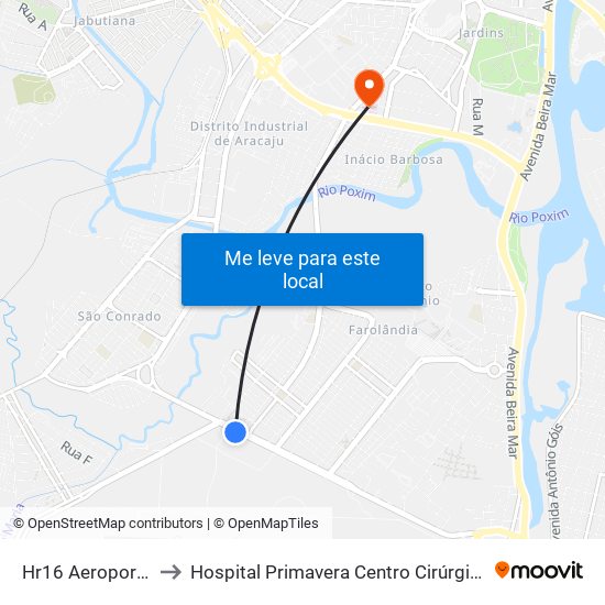 Hr16 Aeroporto to Hospital Primavera Centro Cirúrgico map