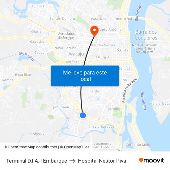 Terminal D.I.A. | Embarque to Hospital Nestor Piva map