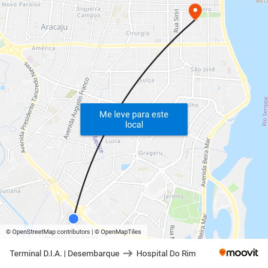 Terminal D.I.A. | Desembarque to Hospital Do Rim map