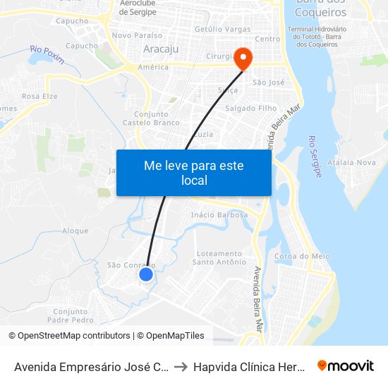 Avenida Empresário José Carlos Da Silva to Hapvida Clínica Hermes Fontes map