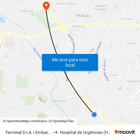 Terminal D.I.A. | Embarque to Hospital de Urgências (HUSE) map