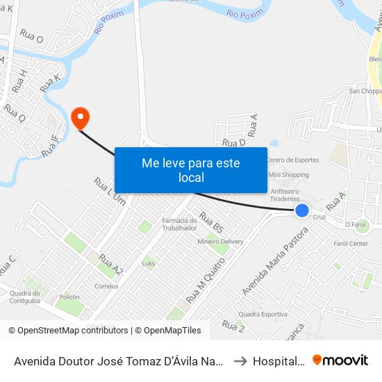 Avenida Doutor José Tomaz D’Ávila Nabuco, 1155 | Unit Farolândia to Hospital Unimed map