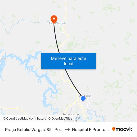 Praça Getúlio Vargas, 85 | Ponto Central to Hospital E Pronto Socorro map