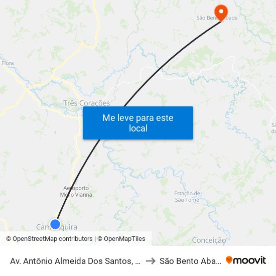 Av. Antônio Almeida Dos Santos, 454 to São Bento Abade map