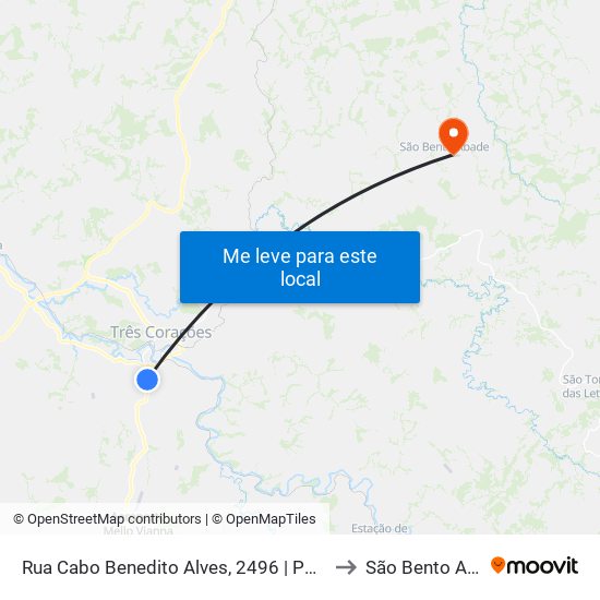 Rua Cabo Benedito Alves, 2496 | Posto Xamã to São Bento Abade map