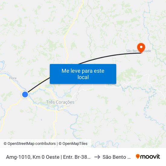 Amg-1010, Km 0 Oeste | Entr. Br-381/Coca-Cola to São Bento Abade map