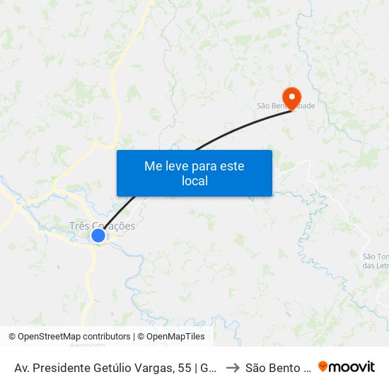 Av. Presidente Getúlio Vargas, 55 | Galeria Do Cinema to São Bento Abade map