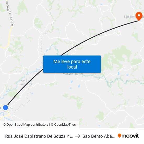 Rua José Capistrano De Souza, 430 to São Bento Abade map