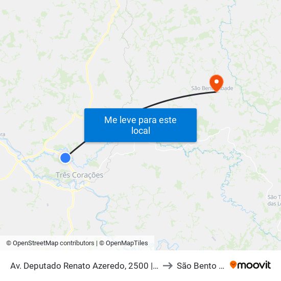 Av. Deputado Renato Azeredo, 2500 | Hotel Medieval to São Bento Abade map