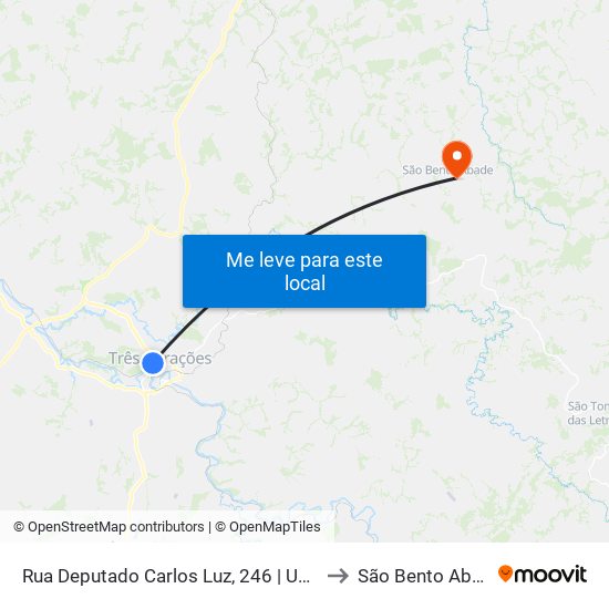 Rua Deputado Carlos Luz, 246 | Unincor to São Bento Abade map