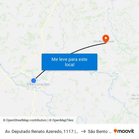 Av. Deputado Renato Azeredo, 1117 | Cive/Bombeiros to São Bento Abade map