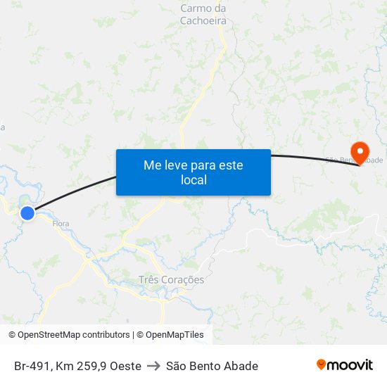Br-491, Km 259,9 Oeste to São Bento Abade map