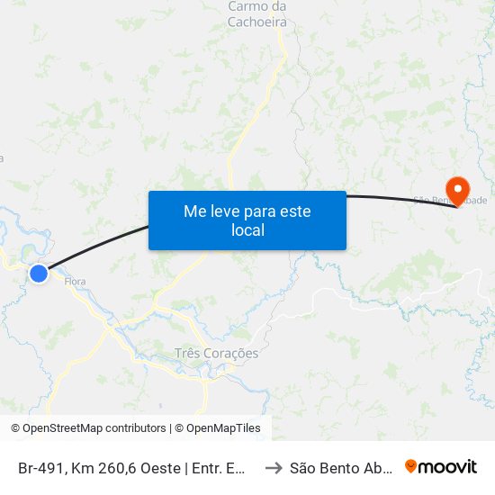 Br-491, Km 260,6 Oeste | Entr. Em-490 to São Bento Abade map