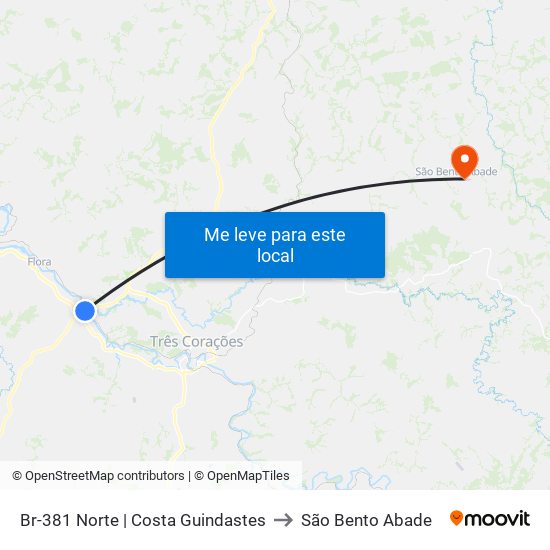 Br-381 Norte | Costa Guindastes to São Bento Abade map