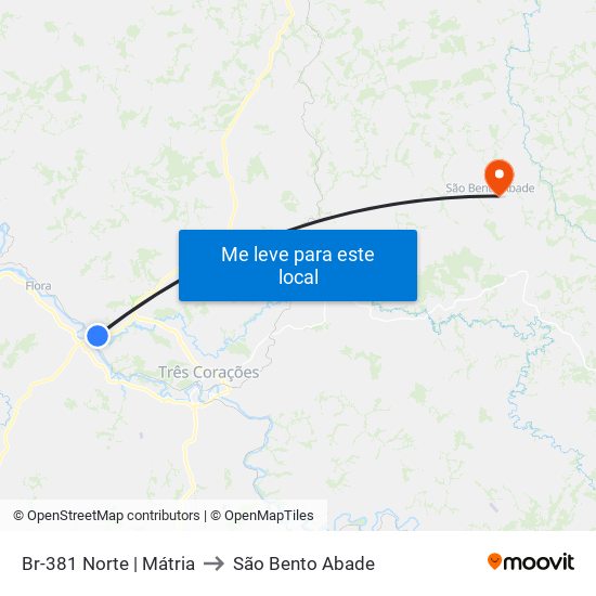 Br-381 Norte | Mátria to São Bento Abade map