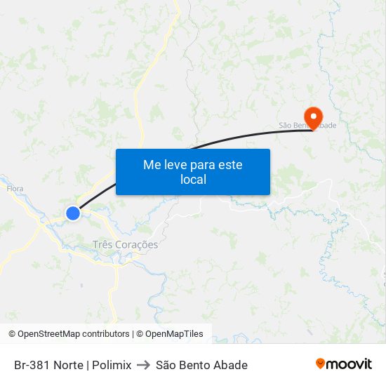 Br-381 Norte | Polimix to São Bento Abade map