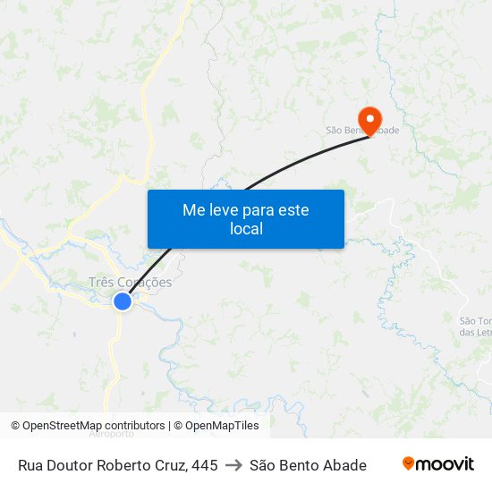 Rua Doutor Roberto Cruz, 445 to São Bento Abade map