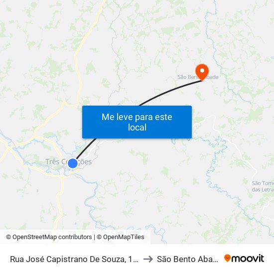 Rua José Capistrano De Souza, 155 to São Bento Abade map