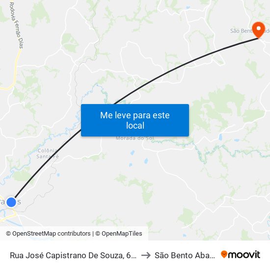 Rua José Capistrano De Souza, 674 to São Bento Abade map