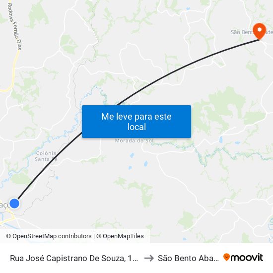 Rua José Capistrano De Souza, 1030 to São Bento Abade map