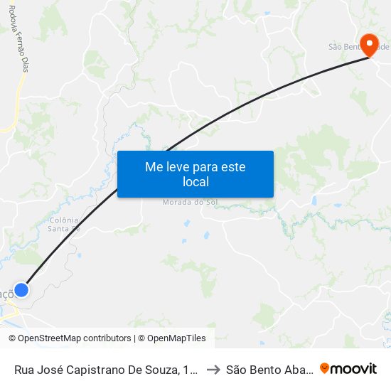 Rua José Capistrano De Souza, 1280 to São Bento Abade map