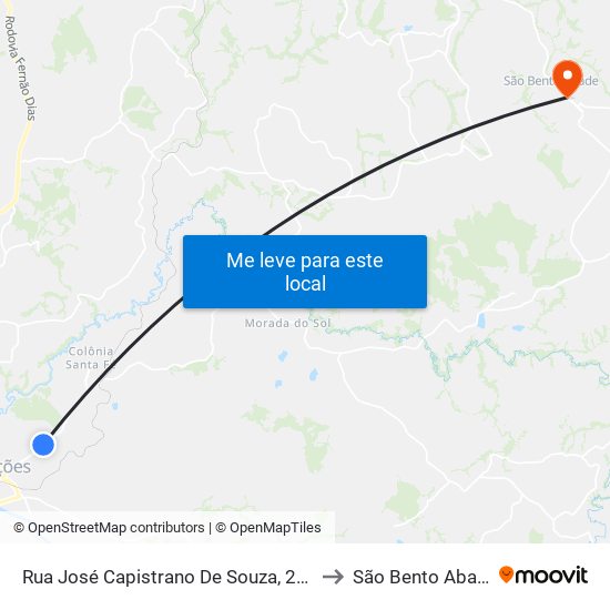 Rua José Capistrano De Souza, 2006 to São Bento Abade map