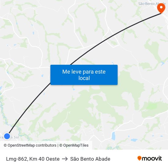 Lmg-862, Km 40 Oeste to São Bento Abade map