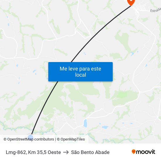 Lmg-862, Km 35,5 Oeste to São Bento Abade map