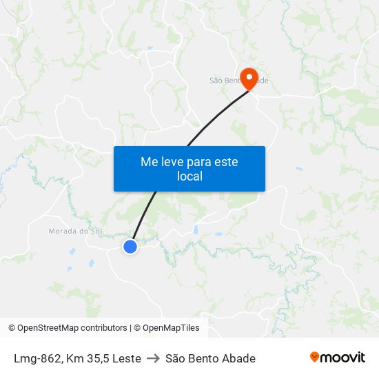 Lmg-862, Km 35,5 Leste to São Bento Abade map
