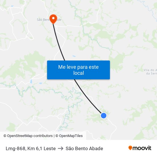 Lmg-868, Km 6,1 Leste to São Bento Abade map