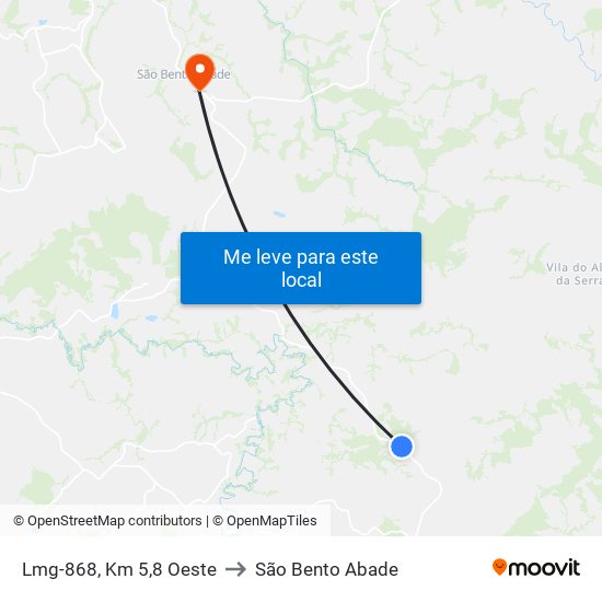 Lmg-868, Km 5,8 Oeste to São Bento Abade map