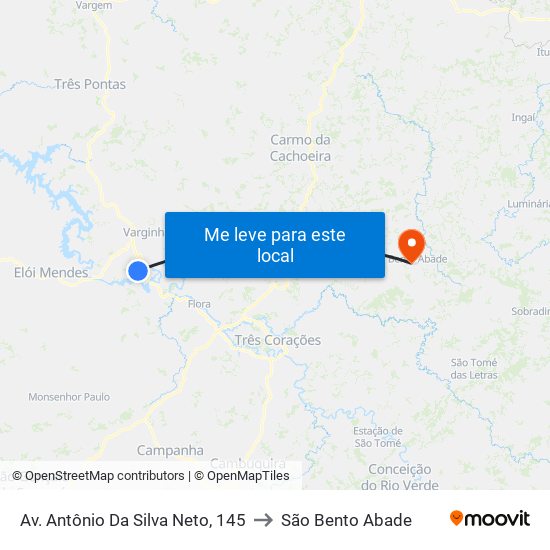 Av. Antônio Da Silva Neto, 145 to São Bento Abade map