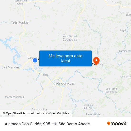 Alameda Dos Curiós, 905 to São Bento Abade map