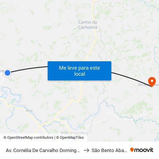 Av. Cornélia De Carvalho Dominguito to São Bento Abade map