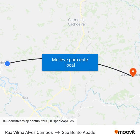 Rua Vilma Alves Campos to São Bento Abade map