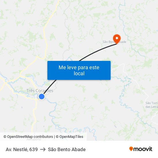 Av. Nestlé, 639 to São Bento Abade map