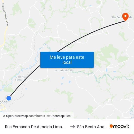 Rua Fernando De Almeida Lima, 420 to São Bento Abade map