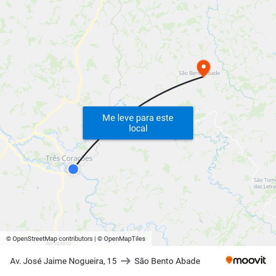 Av. José Jaime Nogueira, 15 to São Bento Abade map