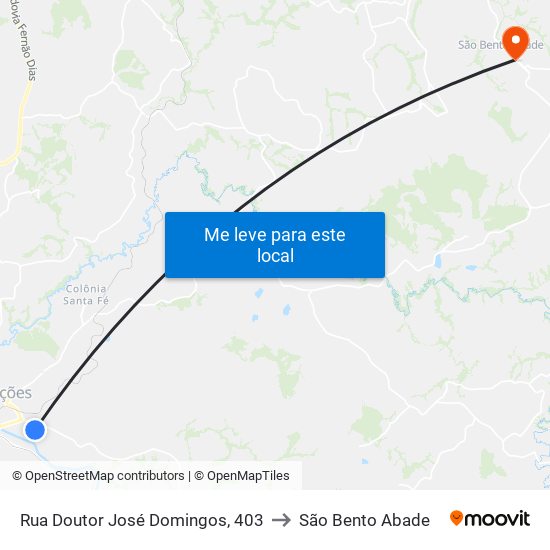 Rua Doutor José Domingos, 403 to São Bento Abade map