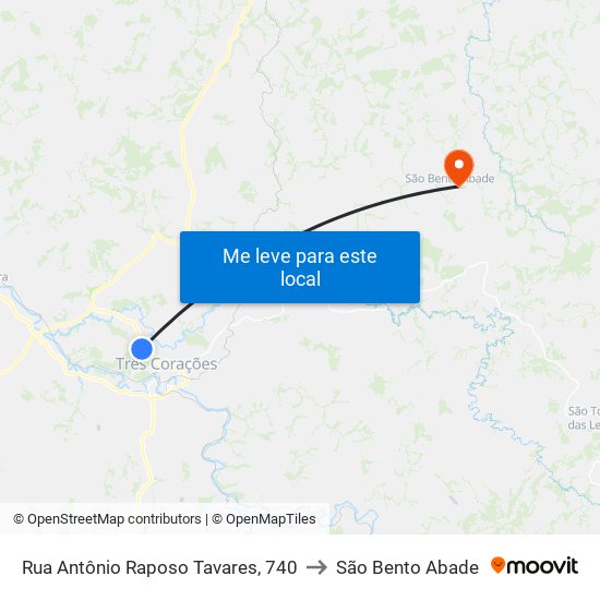 Rua Antônio Raposo Tavares, 740 to São Bento Abade map