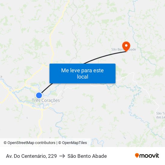 Av. Do Centenário, 229 to São Bento Abade map