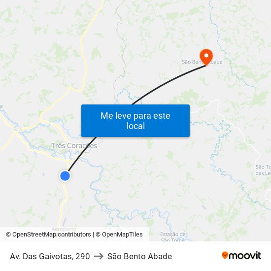 Av. Das Gaivotas, 290 to São Bento Abade map