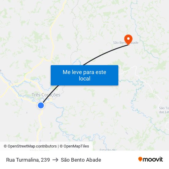 Rua Turmalina, 239 to São Bento Abade map