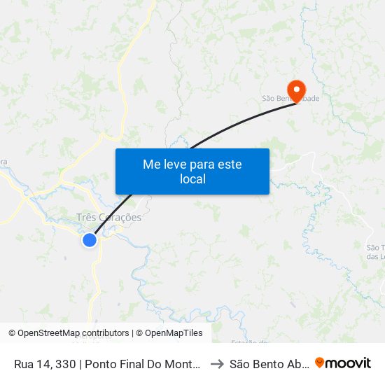 Rua 14, 330 | Ponto Final Do Monte Verde to São Bento Abade map